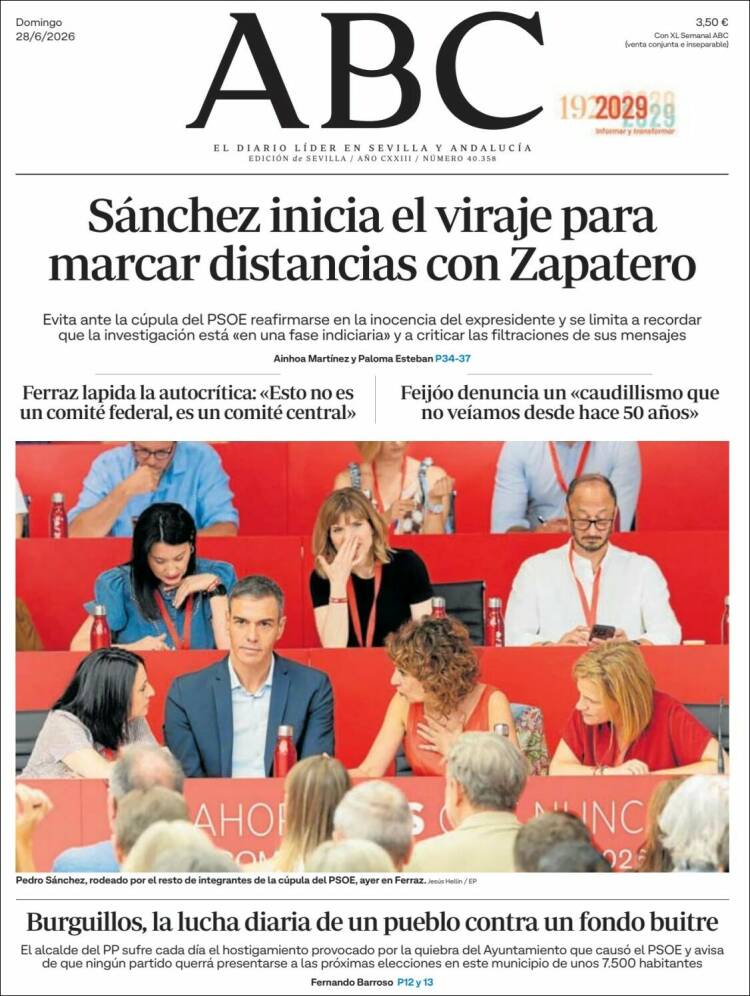 Portada de ABC - Sevilla (Espa&ntilde;a)