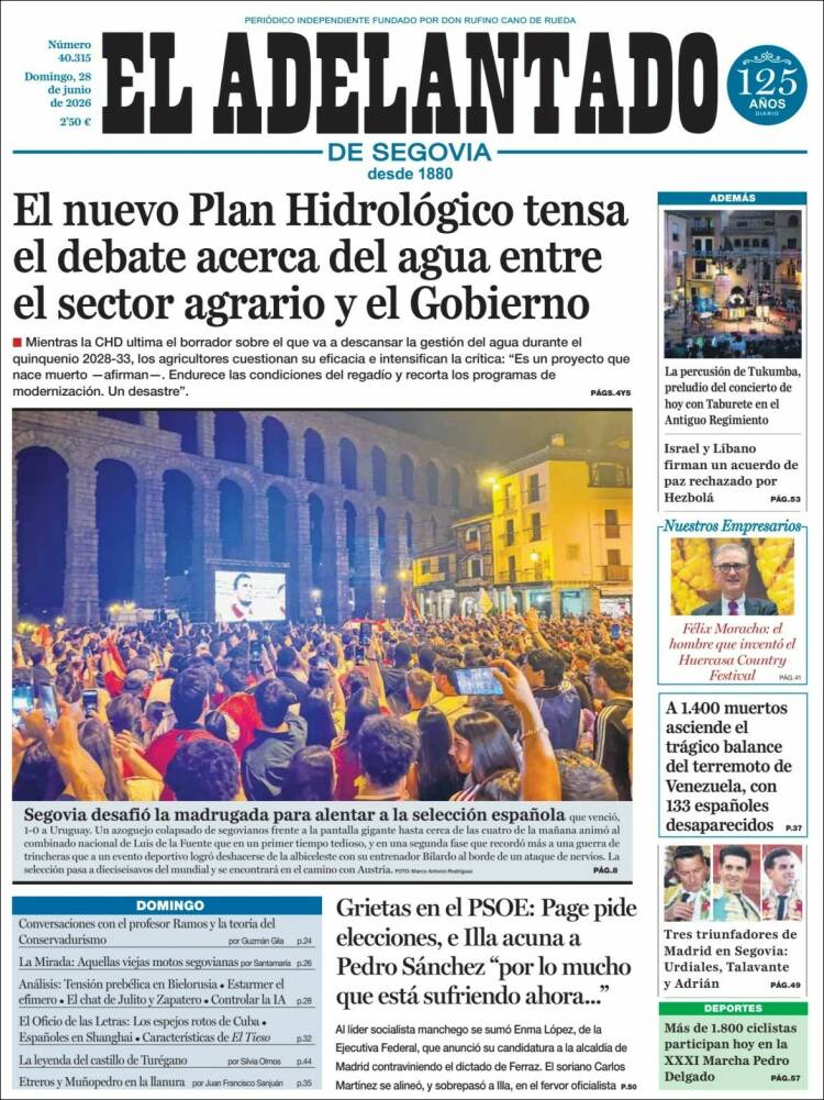 Portada de El Adelantado de Segovia (Espa&ntilde;a)