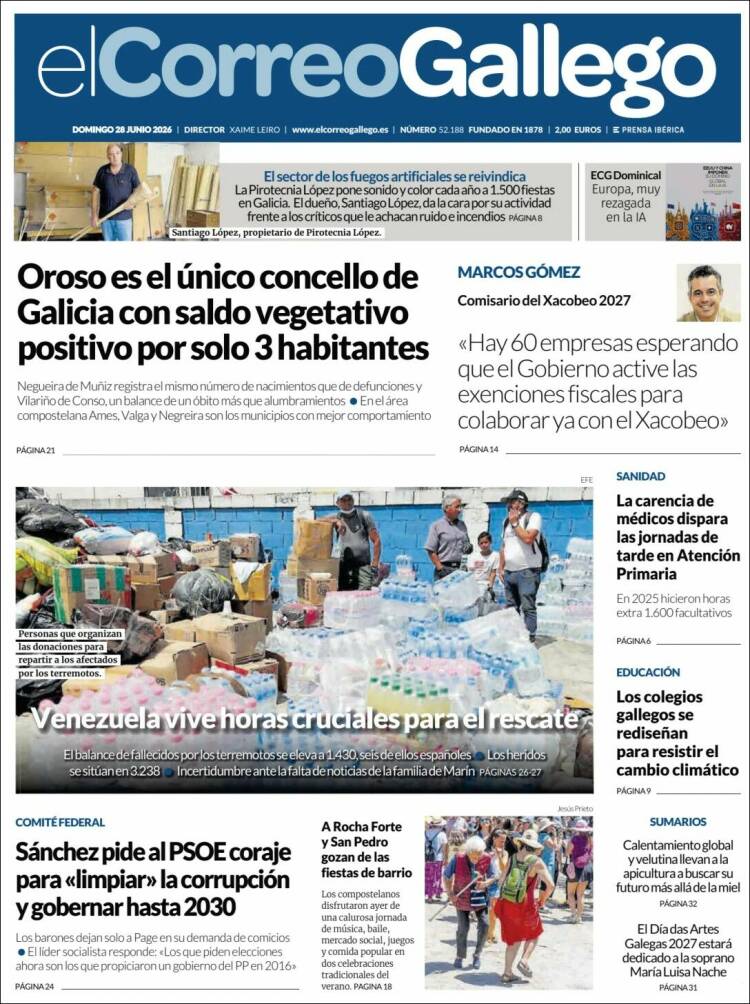 Portada de El Correo Gallego (Espa&ntilde;a)