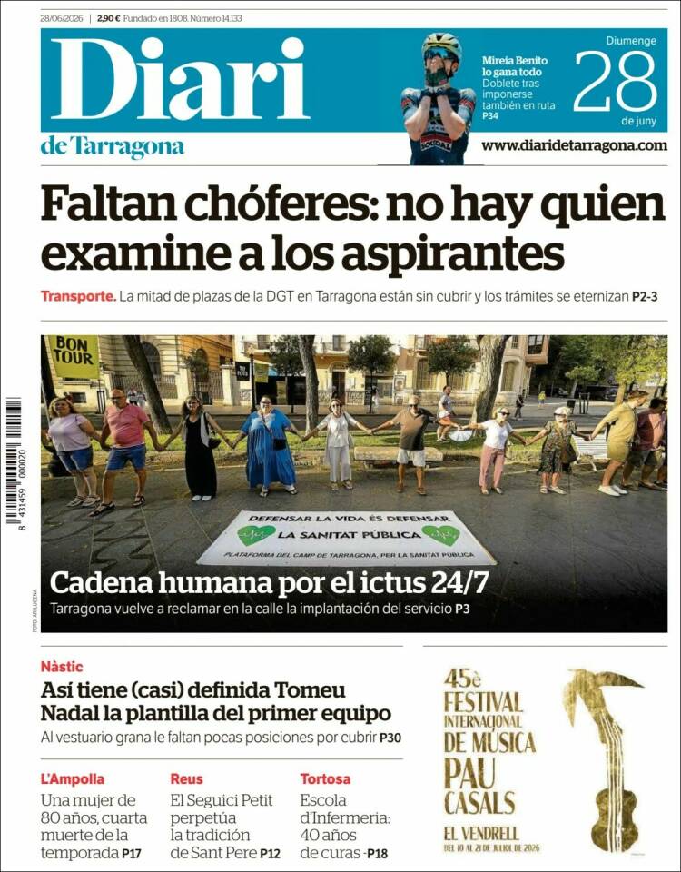 Portada de Diari de Tarragona (Espa&ntilde;a)
