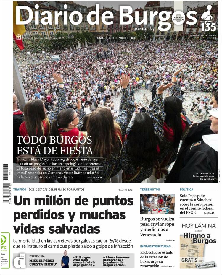 Portada de Diario de Burgos (Espa&ntilde;a)