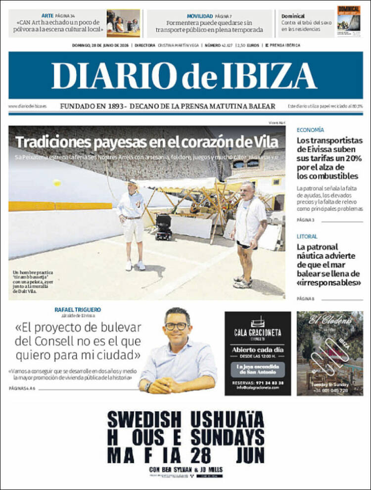 Portada de Diario de Ibiza (Espa&ntilde;a)