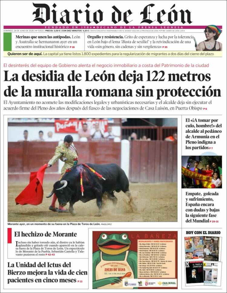 Portada de Diario de León (Espa&ntilde;a)