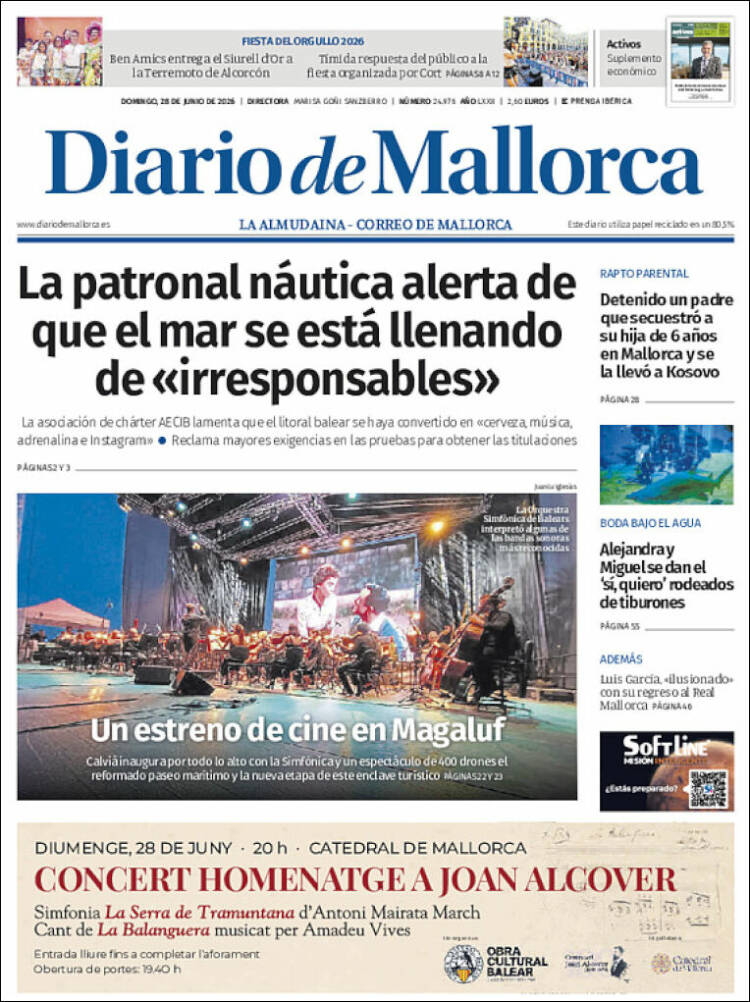 Portada de Diario de Mallorca (Espa&ntilde;a)