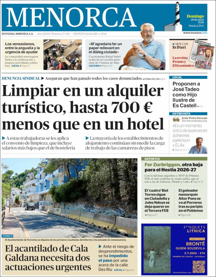 Portada de Menorca - Diario Insular (Espa&ntilde;a)