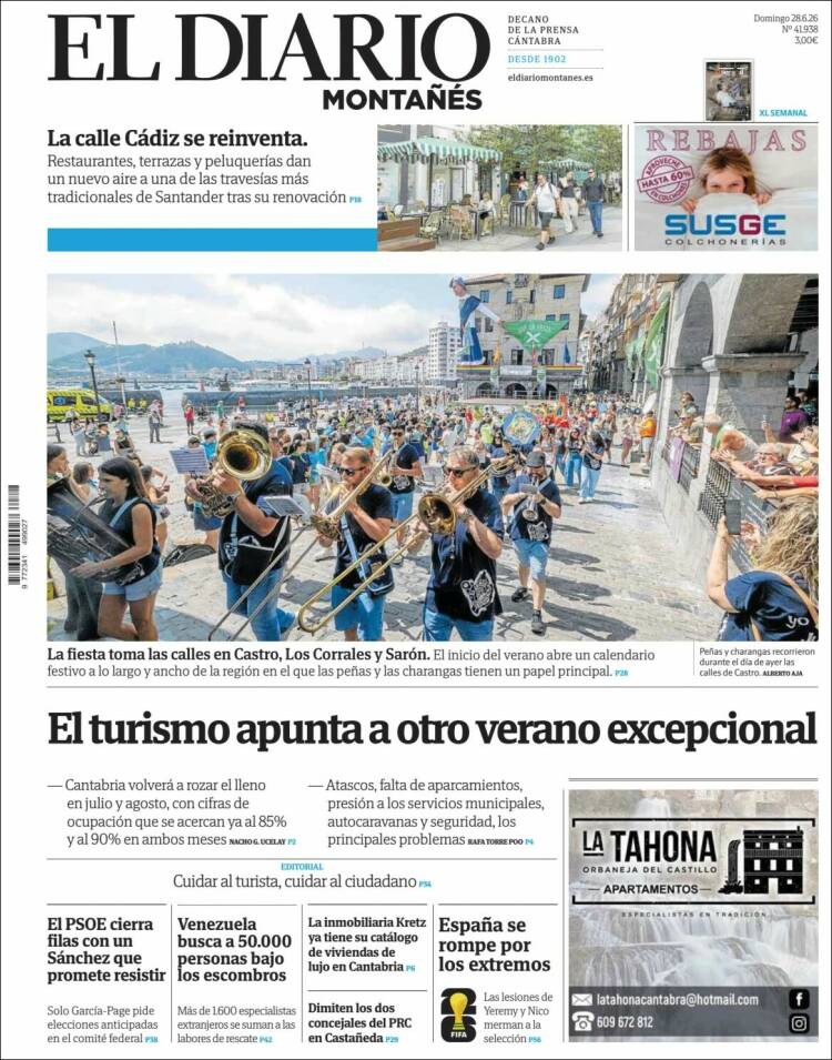 Portada de El Diario Montañés (Espa&ntilde;a)