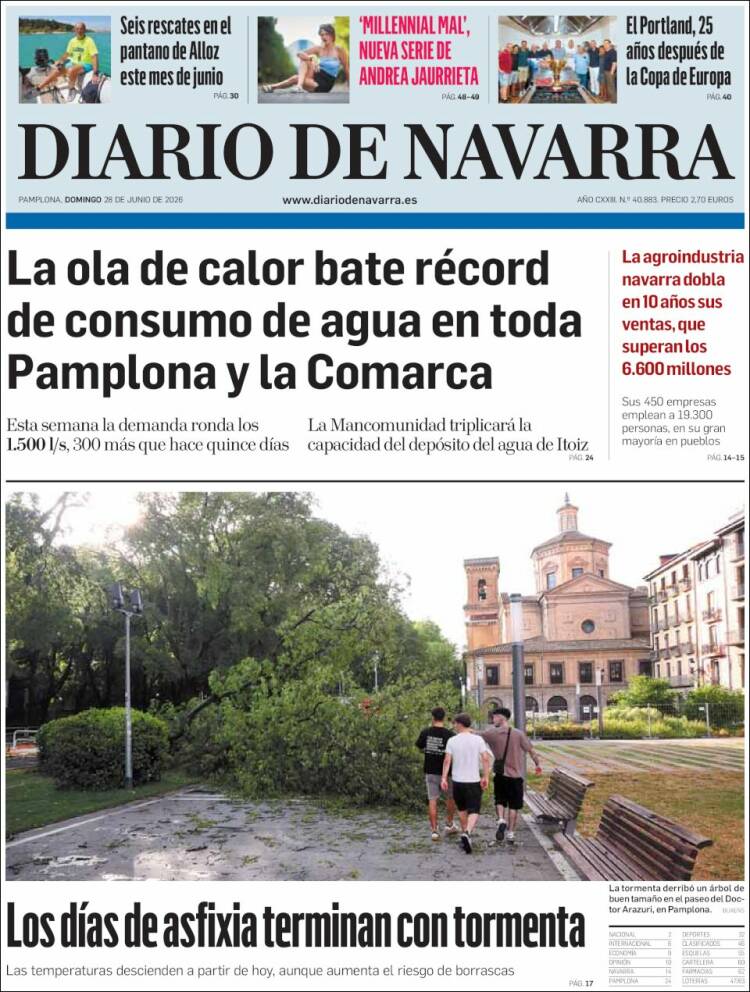 Portada de Diario de Navarra (Espa&ntilde;a)