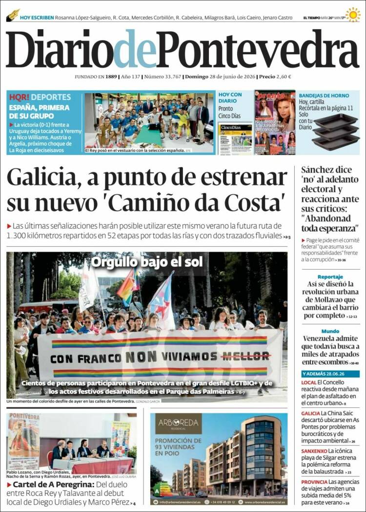 Portada de Diario de Pontevedra (Espa&ntilde;a)