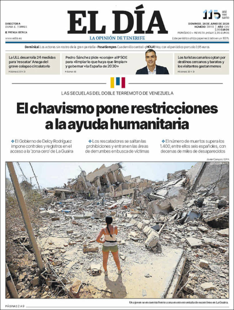 Portada de El Día (Espa&ntilde;a)