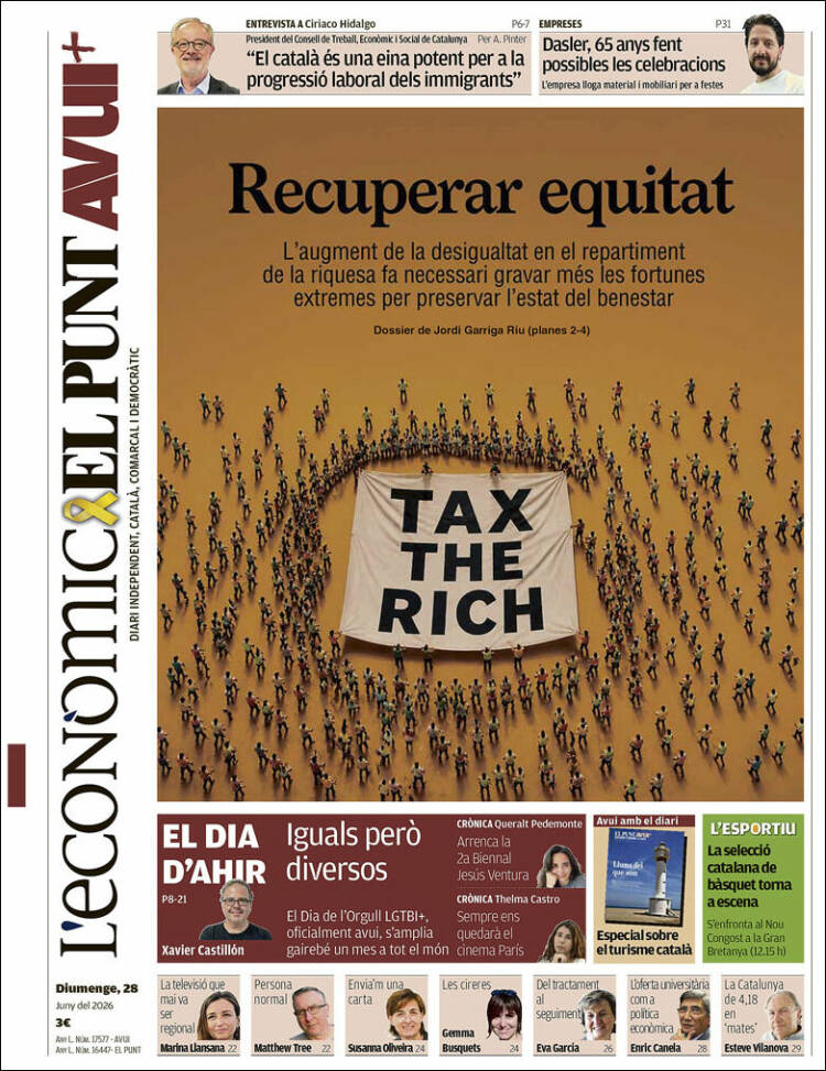 Portada de El Punt Avui (Espa&ntilde;a)