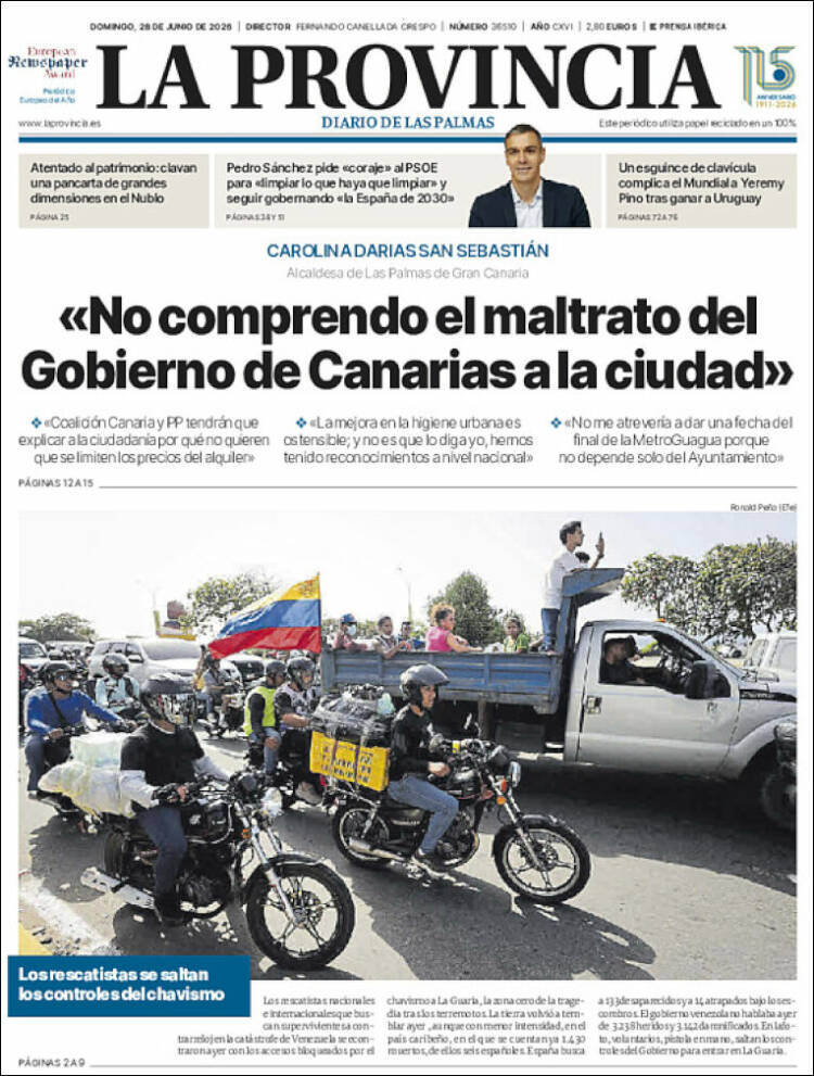 Portada de La Provincia (Espa&ntilde;a)