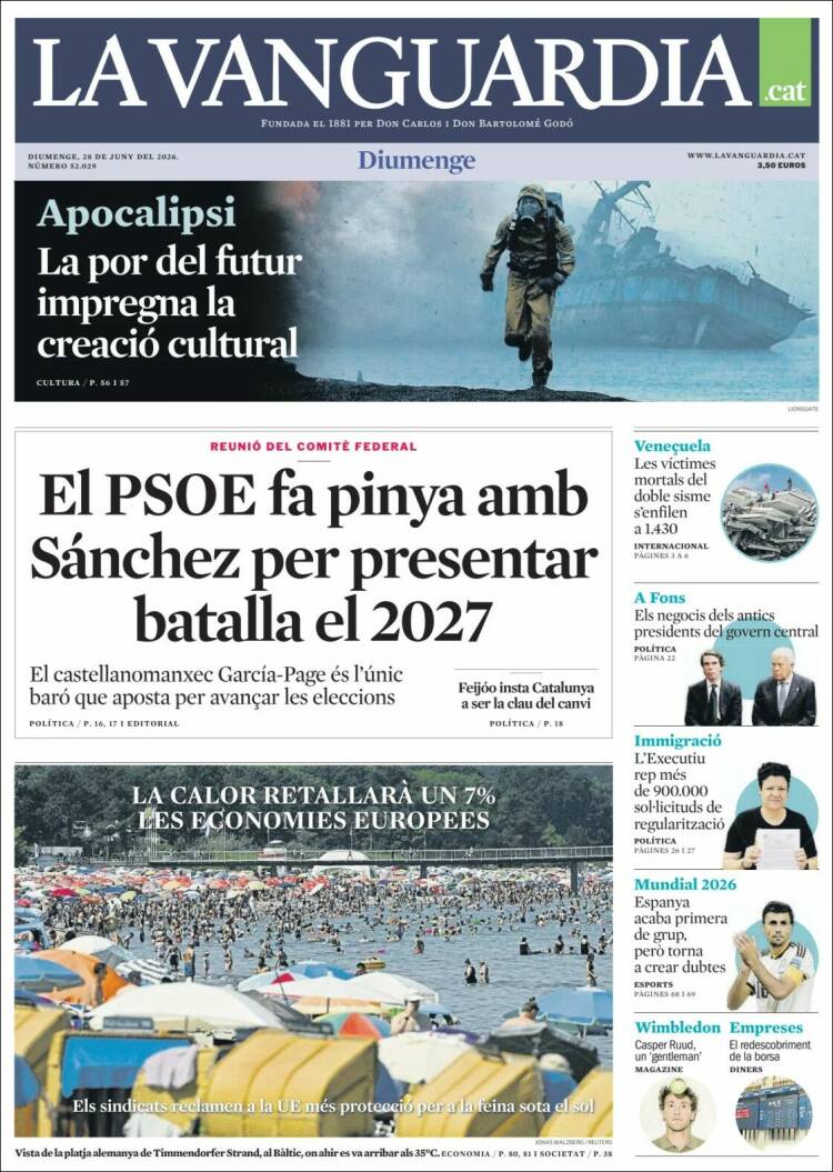 Portada de La Vanguardia (Espa&ntilde;a)