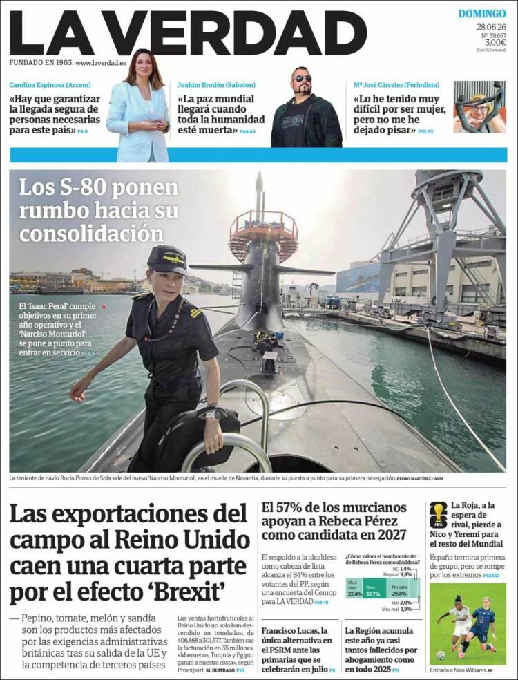 Portada de La Verdad de Murcia (Espa&ntilde;a)