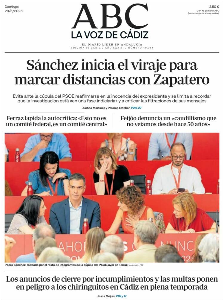 Portada de La Voz de Cádiz (Espa&ntilde;a)