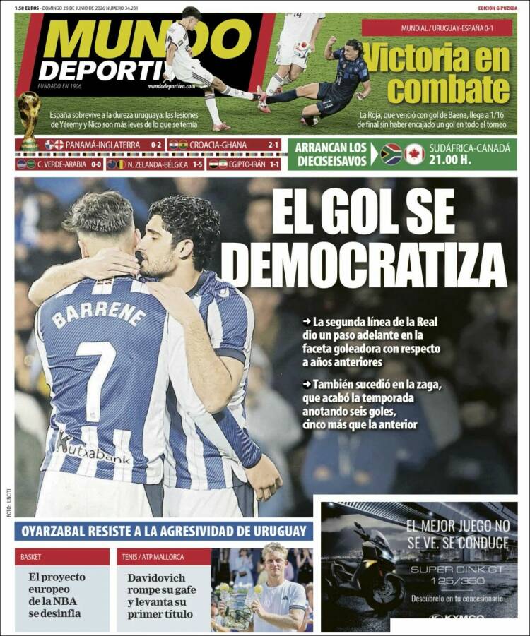 Portada de Mundo Deportivo Gipuzkoa (Espa&ntilde;a)