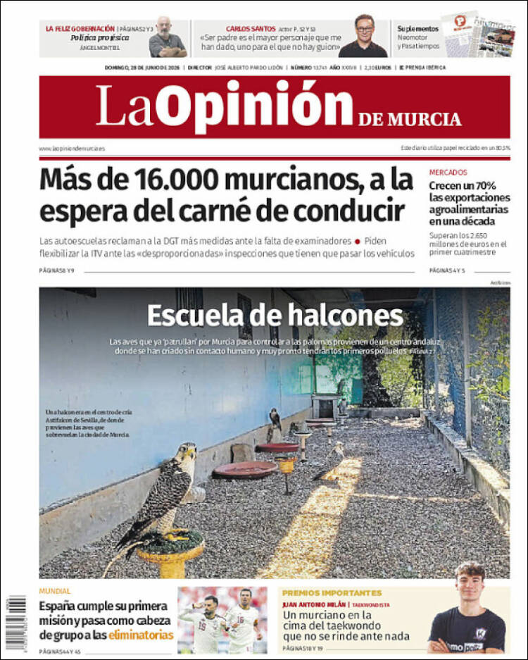 Portada de La Opinión de Murcia (Espa&ntilde;a)