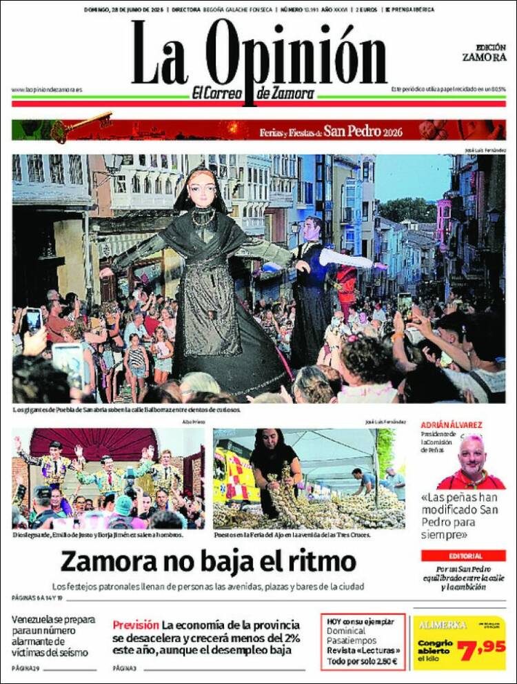 Portada de La Opinión - El Correo de Zamora (Espa&ntilde;a)