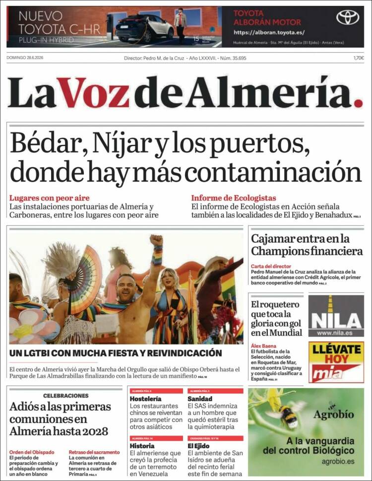 Portada de La Voz de Almería (Espa&ntilde;a)