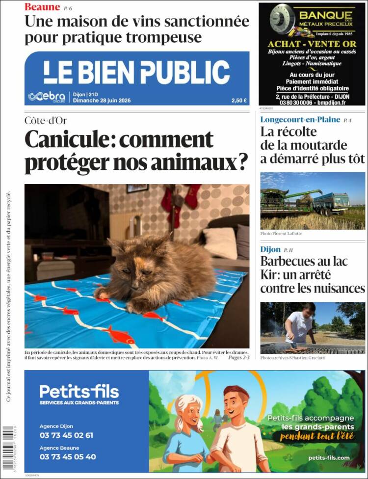 Portada de Le Bien Public (Francia)