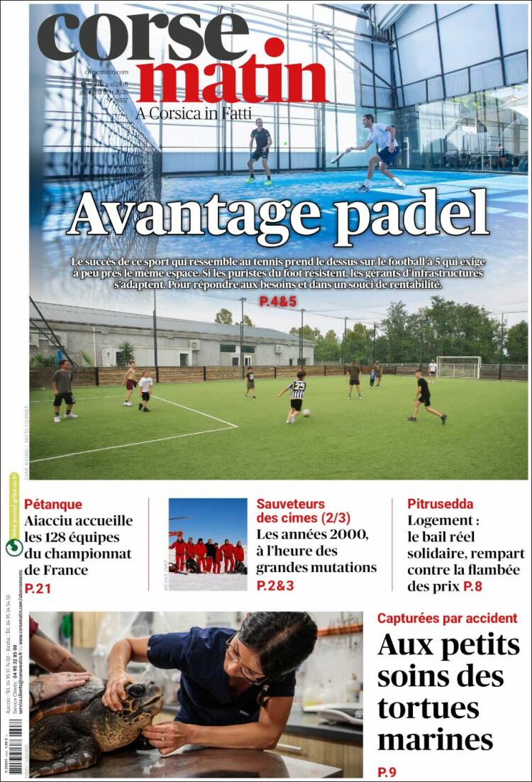 Portada de Corse-Matin (Francia)