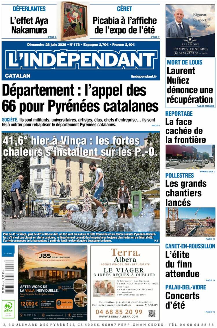 Portada de Le Indépendant (Francia)