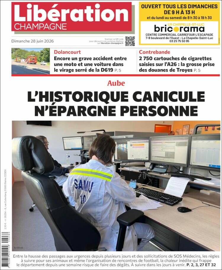 Portada de Libération Champagne (Francia)
