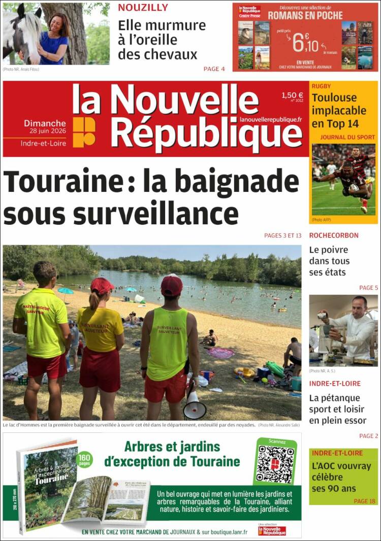 Portada de La Nouvelle Republique (Francia)