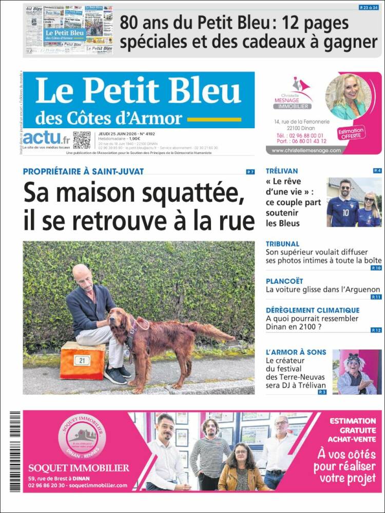 Portada de Le Petit Bleu (Francia)