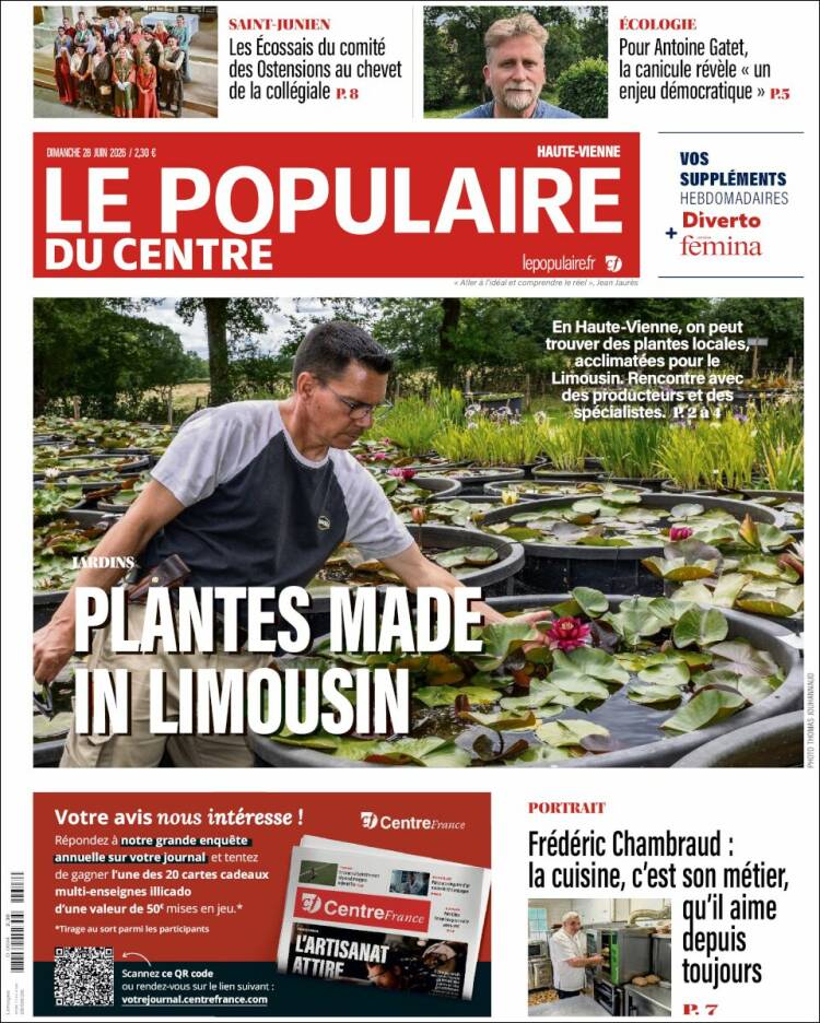 Portada de Le Populaire du Centre (Francia)
