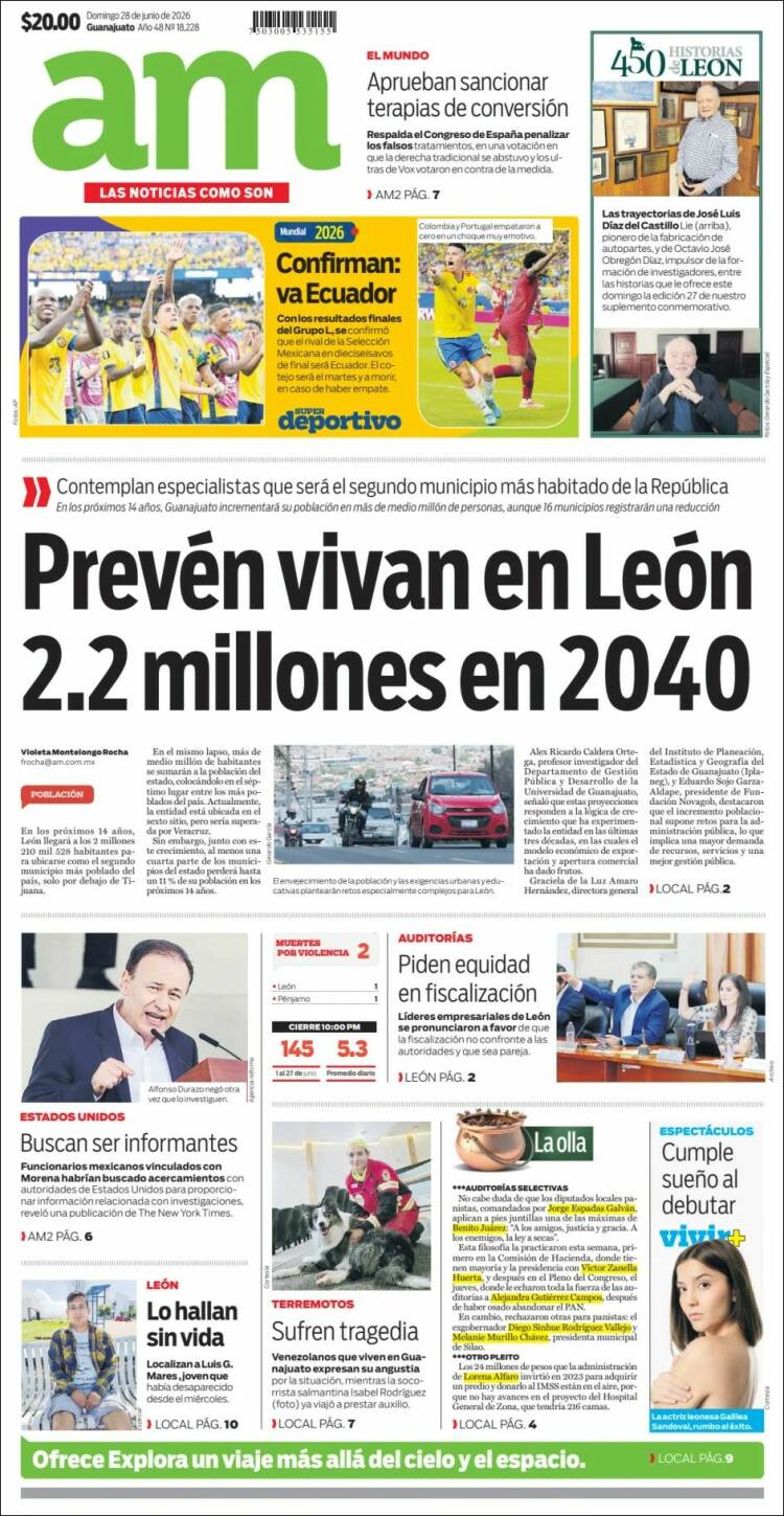 Portada de Al Día A.M. (M&eacute;xico)
