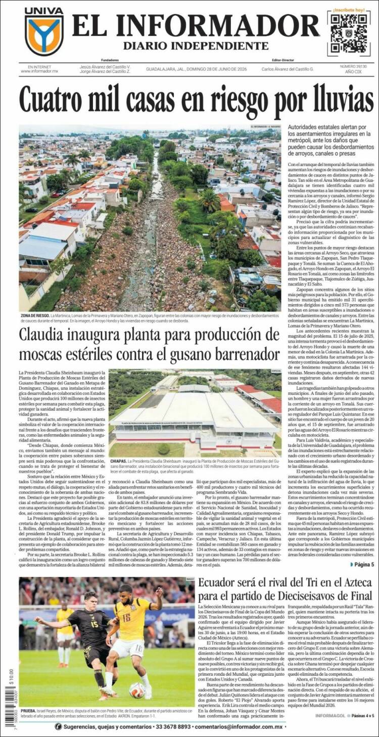 Portada de El Informador (M&eacute;xico)
