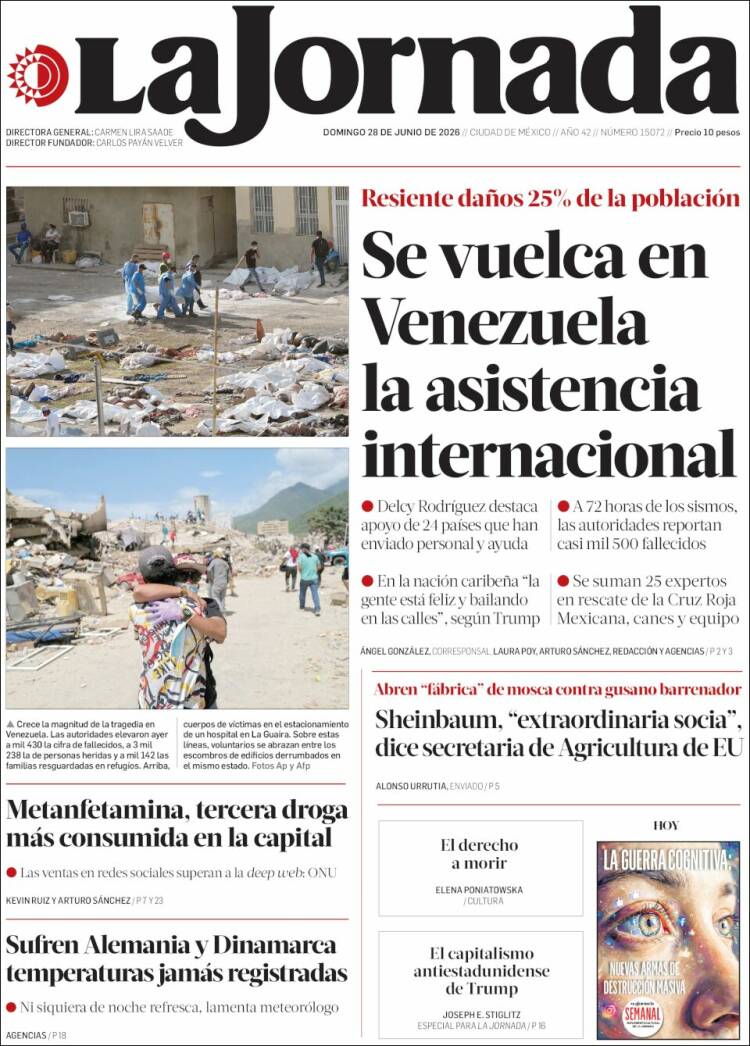 Portada de La Jornada (M&eacute;xico)