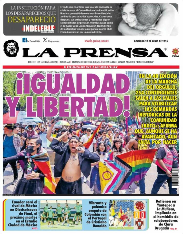 Portada de La Prensa (M&eacute;xico)