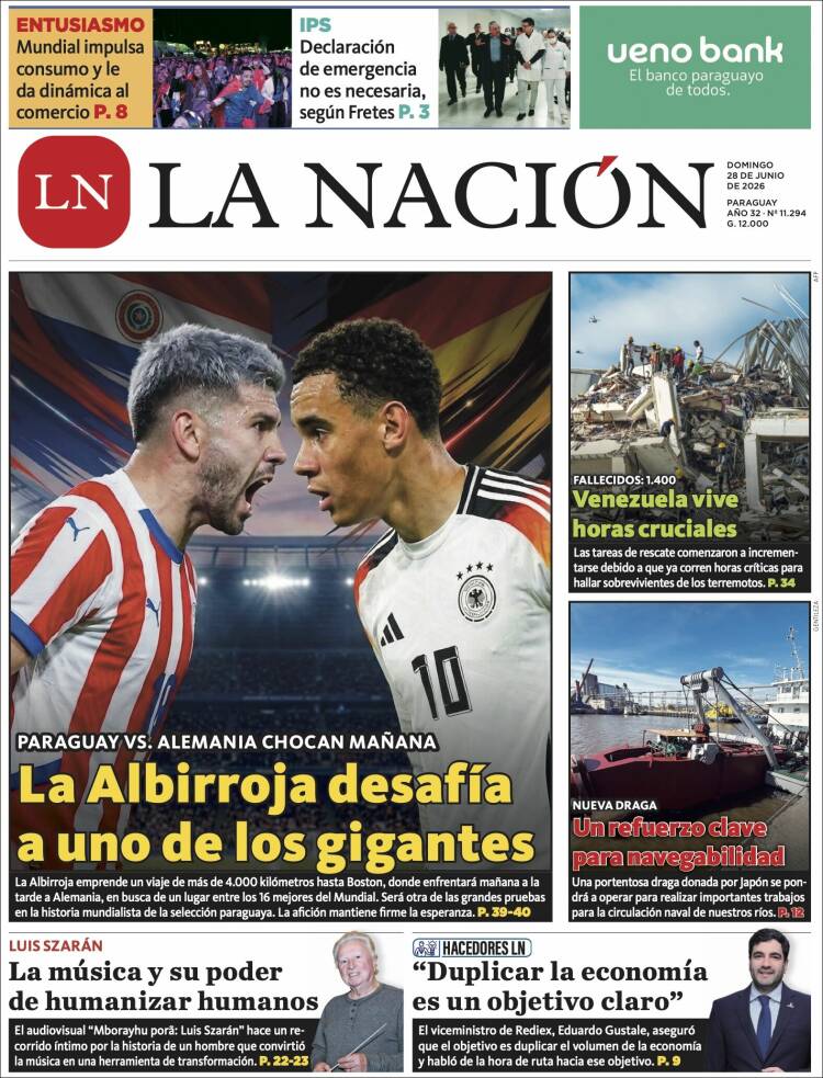 Portada de La Nación (Paraguay)