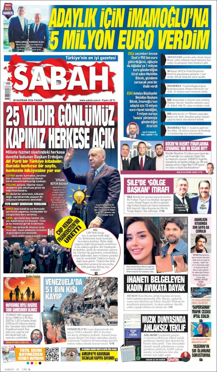 Portada de Sabah (Turqu&iacute;a)