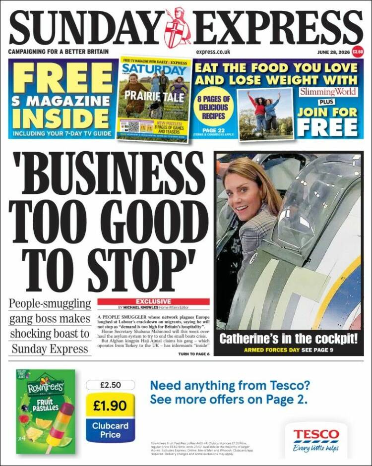 Portada de Daily Express (Reino Unido)