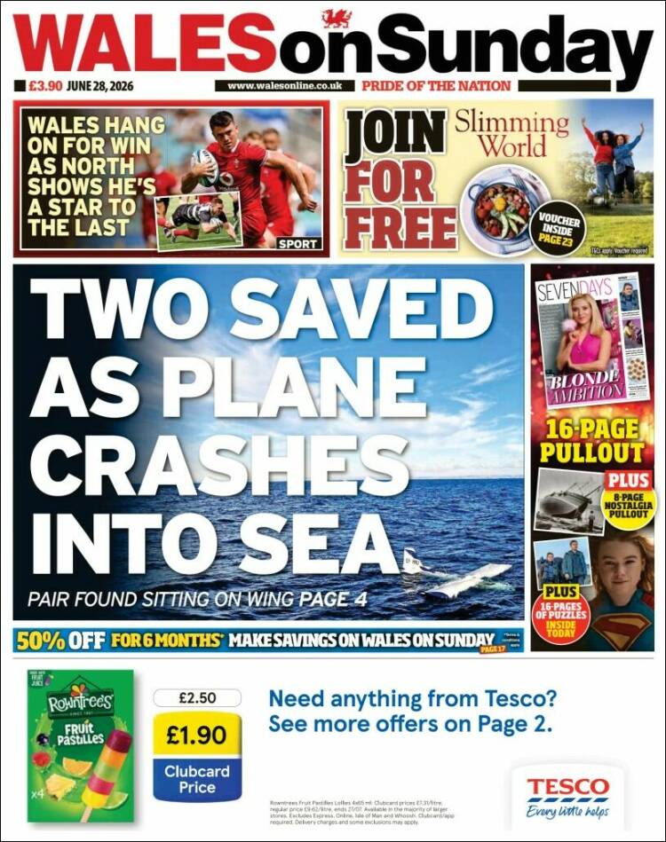 Portada de Western Mail (Reino Unido)