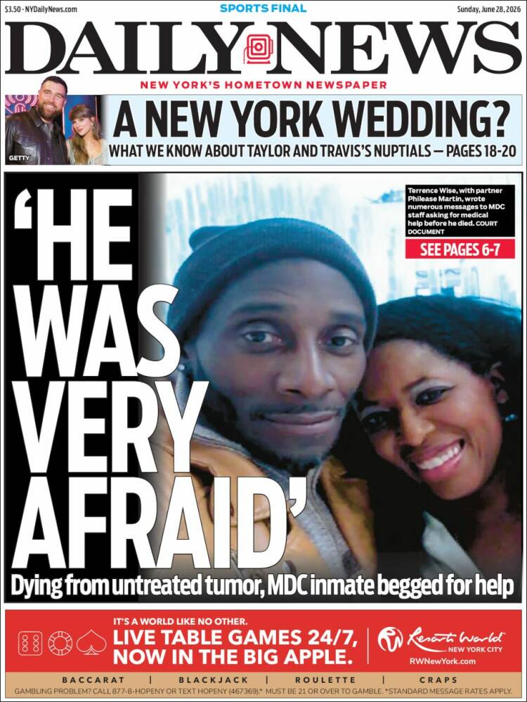 Portada de Daily News - New York (USA)