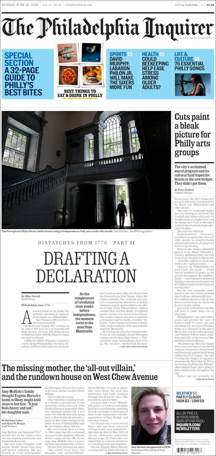 Portada de Philadelphia Inquirer (USA)