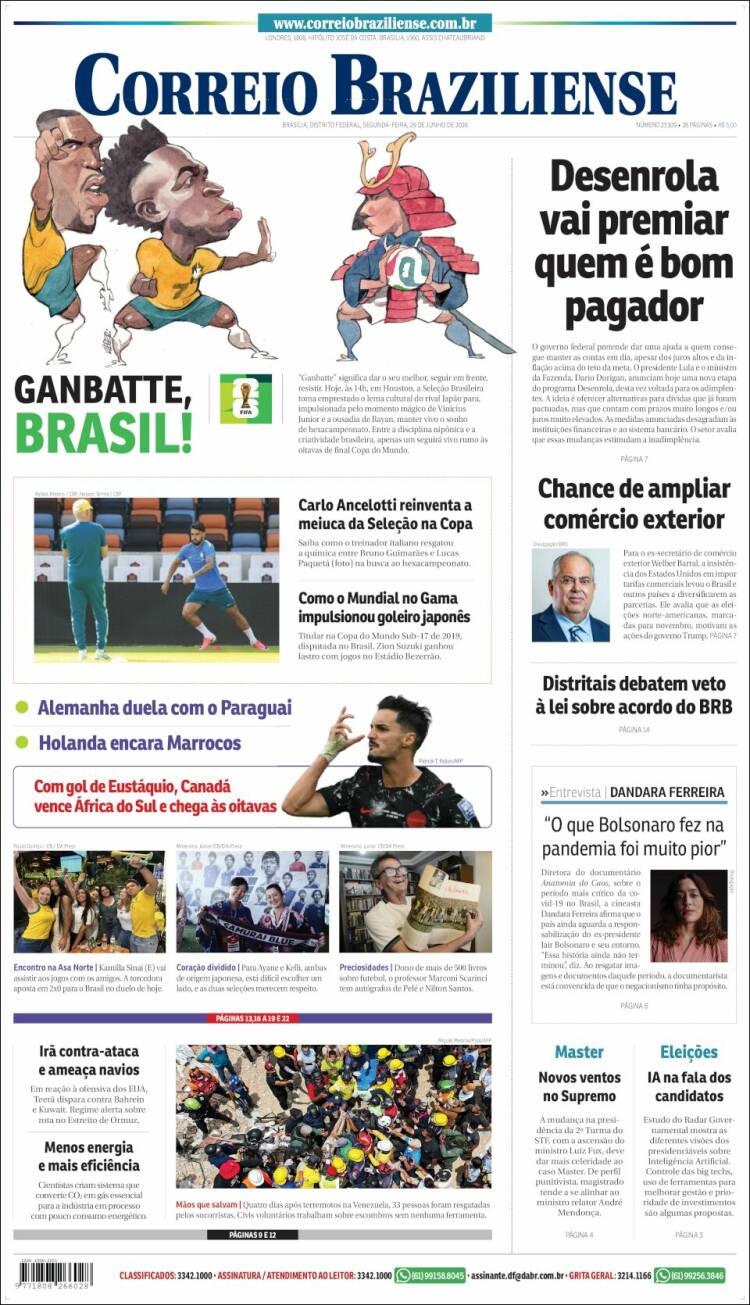 Portada de Correio Braziliense (Brasil)