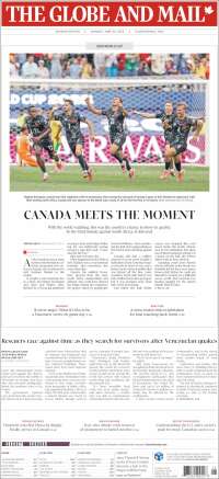 Portada de The Globe and Mail (Canad&aacute;)