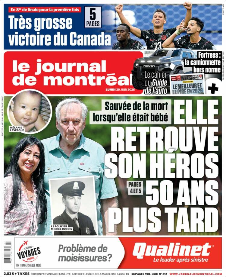 Portada de Le Journal de Montréal (Canad&aacute;)