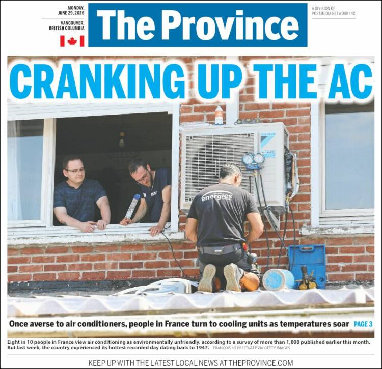 Portada de The Province (Canad&aacute;)