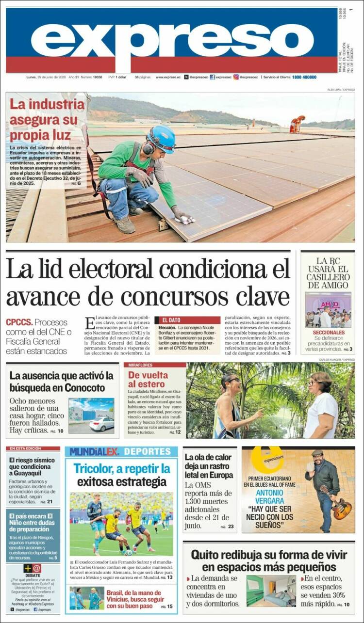 Portada de Expreso (Ecuador)