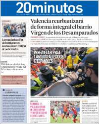 Portada de 20 Minutos - Valencia (Espa&ntilde;a)