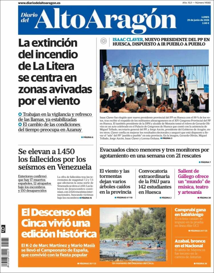 Portada de Diario del AltoAragón (Espa&ntilde;a)