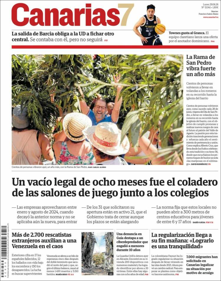 Portada de Canarias 7 (Espa&ntilde;a)