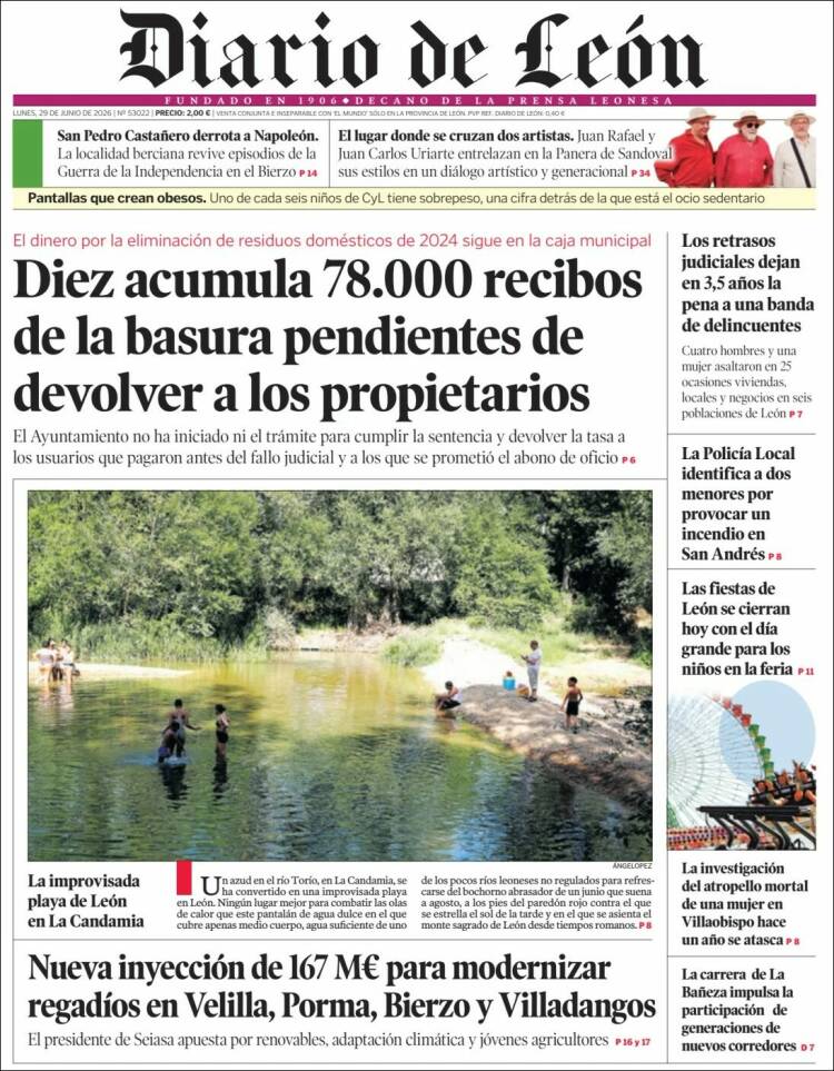 Portada de Diario de León (Espa&ntilde;a)