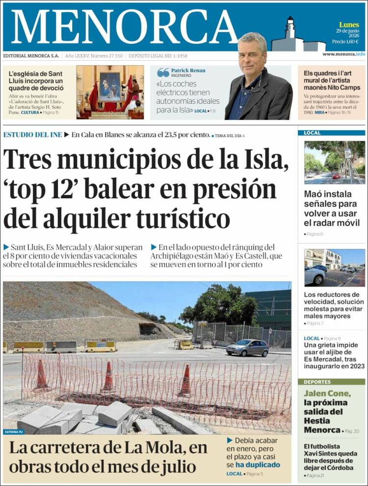 Portada de Menorca - Diario Insular (Espa&ntilde;a)
