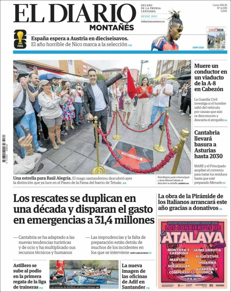 Portada de El Diario Montañés (Espa&ntilde;a)